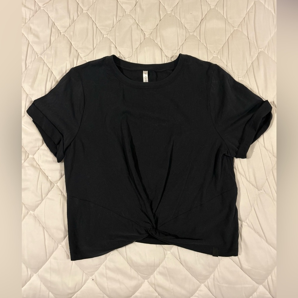 Fabletics Black Twist Front Crop Top